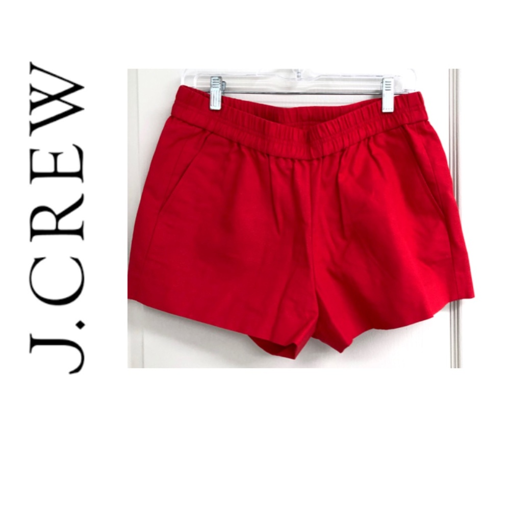 NEW J.crew Boardwalk Pull On Shorts 3" size 8 BRIGHT RED